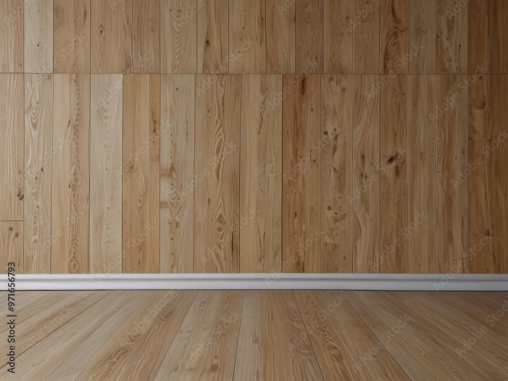Minimalist Wooden Wall and Floor with Natural Woodgrain Texture Minimalist Wooden Wall and Floor with Natural Woodgrain Texture