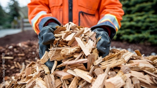 Farmer utilizes biomass such as wood chips and waste to enhance renewable energy and sustainability