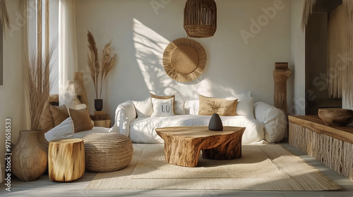 cozy bohemian house interior design, bohemian home decor, boho chic interior, free-spirited interior, boheme style photo