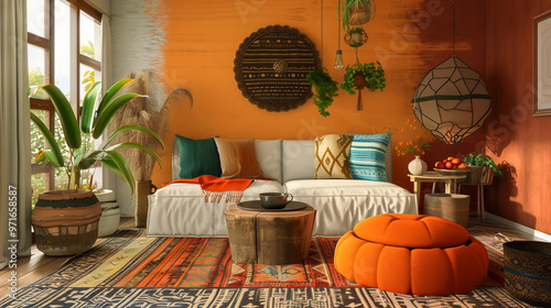 modern interior design, , bohemian home decor, boho chic interior, free-spirited interior, boheme style photo