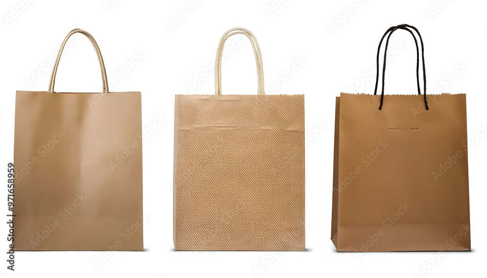 set of collection of eco friendly paper bags different colors isolated cut out the design set of collection of eco friendly paper bags different colors isolated cut out the design