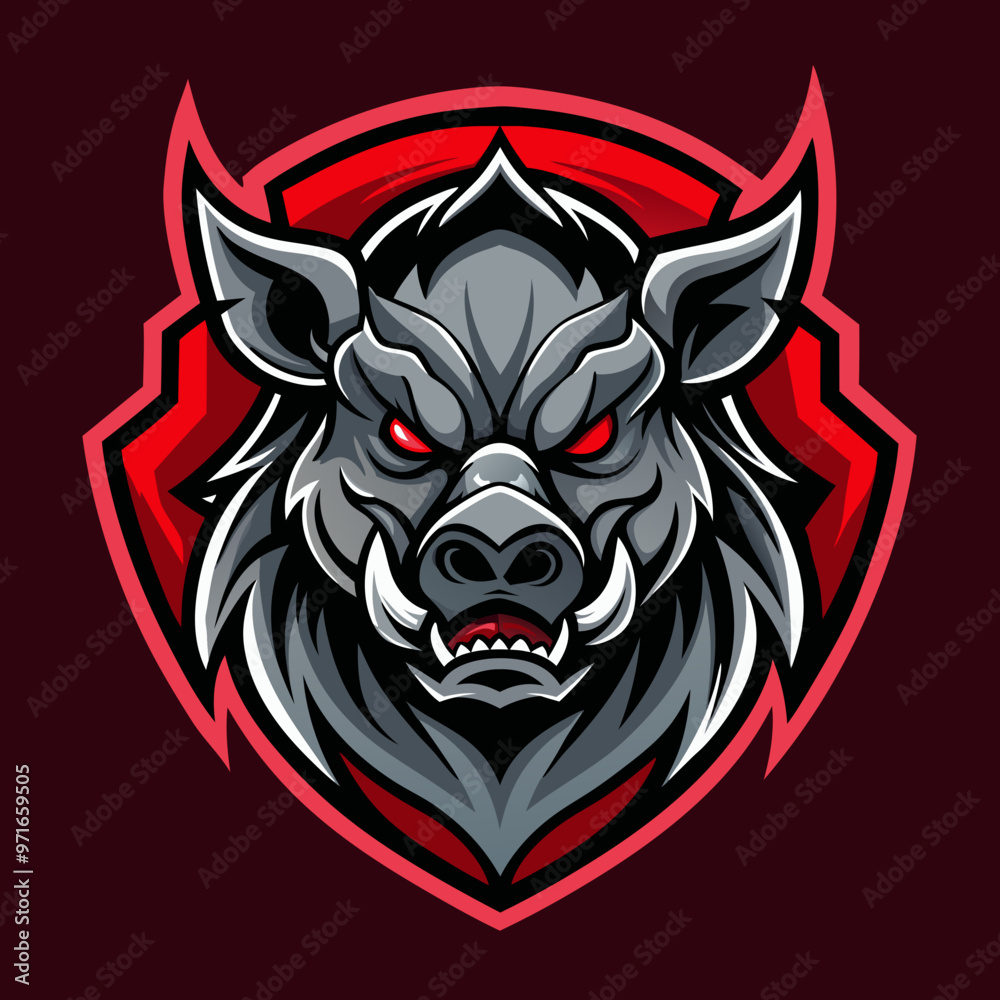 Wild boar mascot for sports and esports vector logo Wild boar mascot for sports and esports vector logo