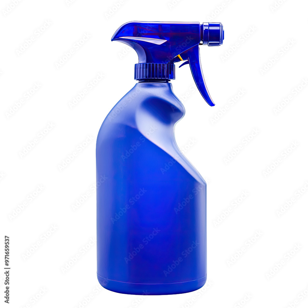 Blue spray bottle on white background Blue spray bottle on white background