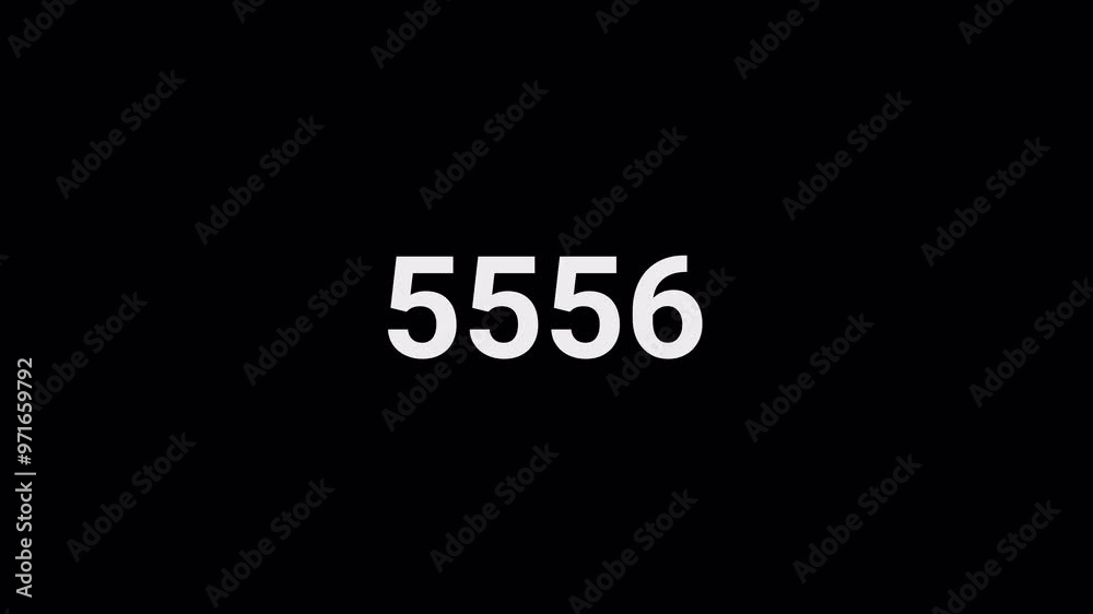 Number counter animation from 0 to 10,000 on a transparent background in 4k, Animated counting numbers from zero to ten thousand for likes, views and amount concepts.