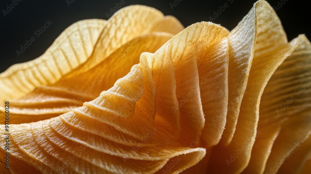 Close-up of a Stack of Crispy Potato Chips Close-up of a Stack of Crispy Potato Chips