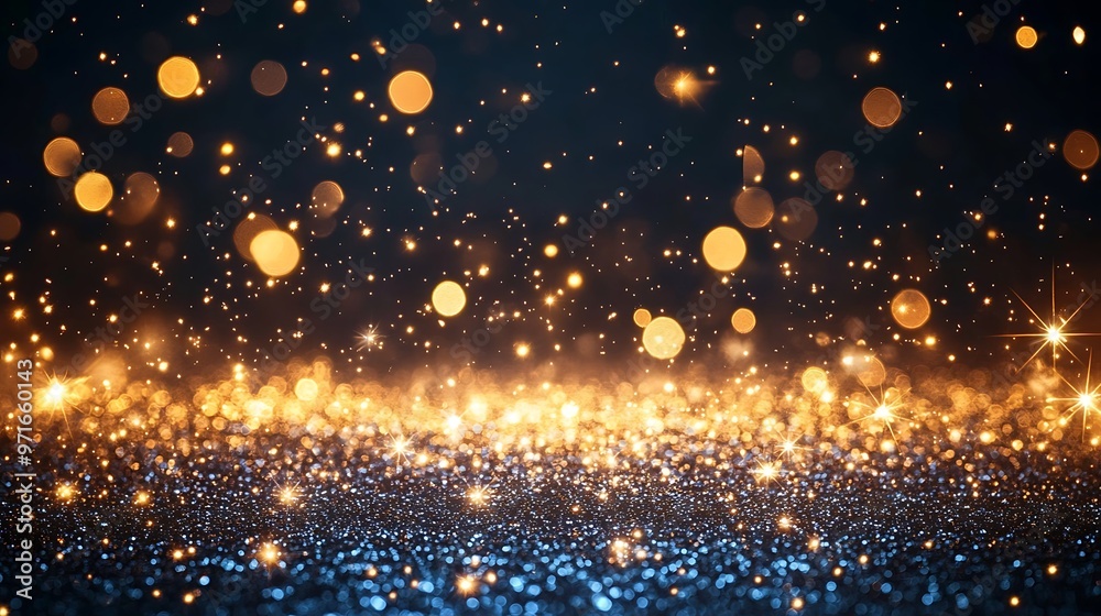 Fototapeta premium golden christmas particles and sprinkles for a holiday celebration like christmas or new year.