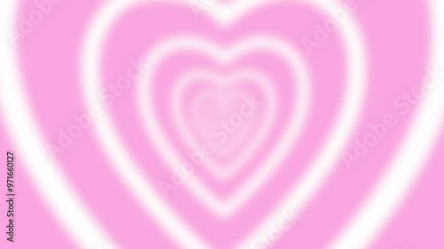 Pink Hypnotic heart shaped tunnel. Y2k trendy design wallpaper psychedelic 4k seamless looped blur effect animation