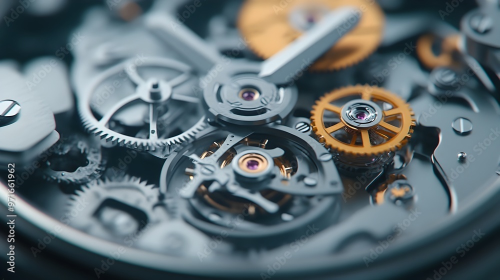 Extreme Close up of Intricate Gears Within a Wristwatch Movement Extreme Close up of Intricate Gears Within a Wristwatch Movement