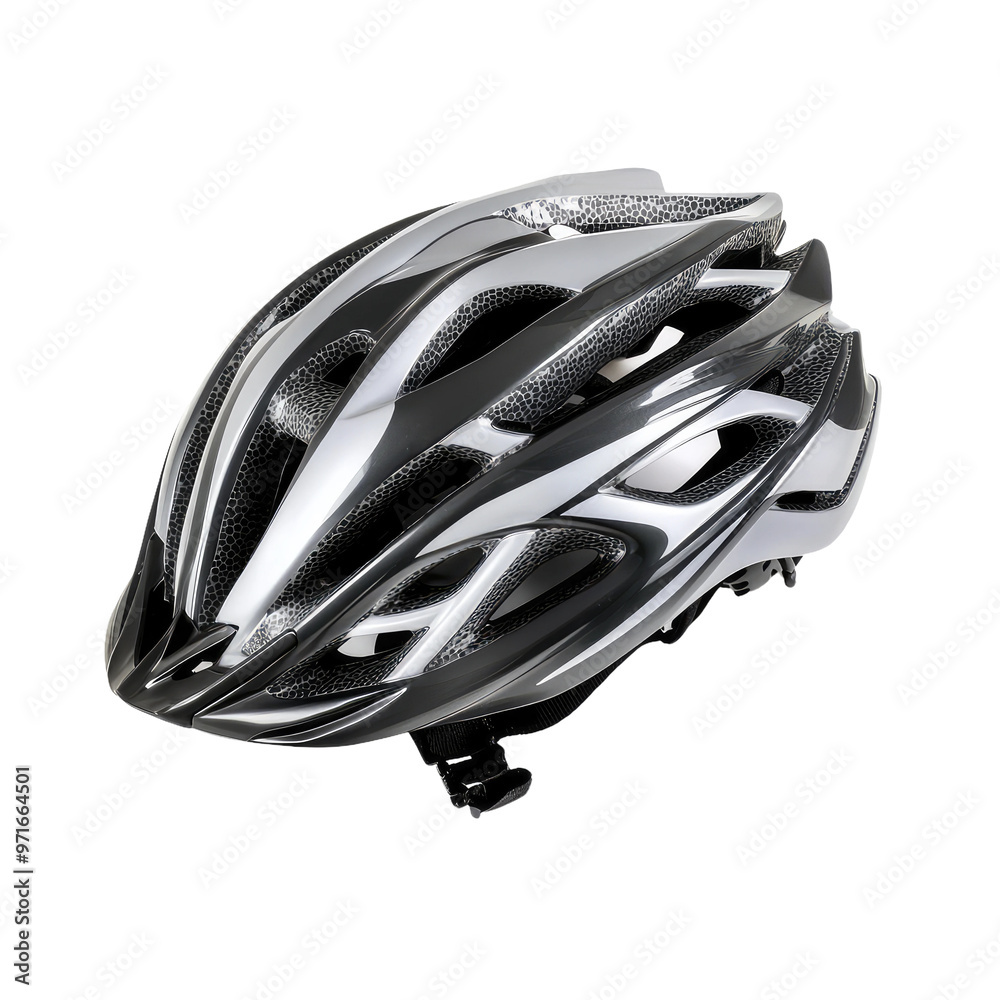 Black and white bike helmet
