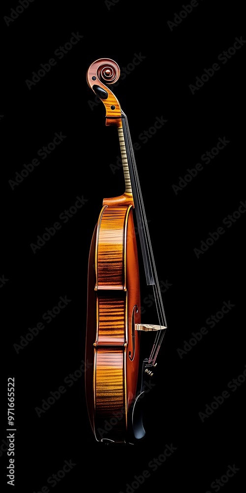 Elegant Wooden Violin Isolated on Black Background Elegant Wooden Violin Isolated on Black Background