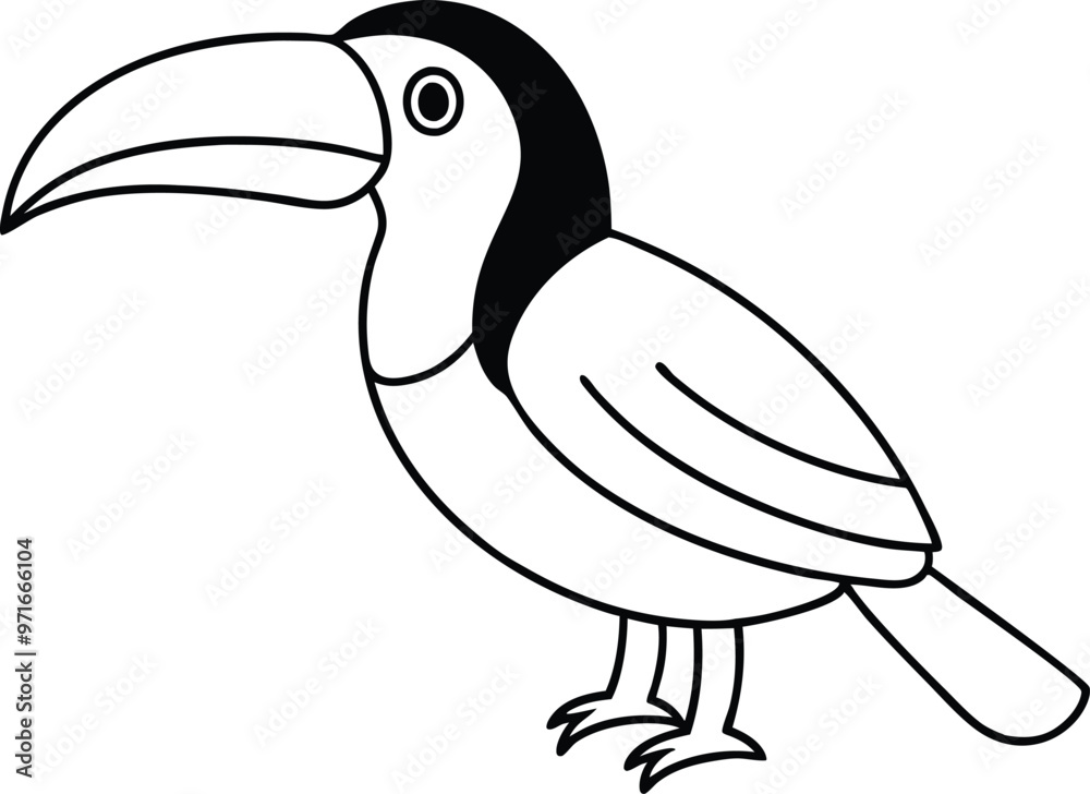 Obraz premium Color Your Own Stylized Toucan Vector for Kids 