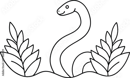 Snake in jungle vector illustration 