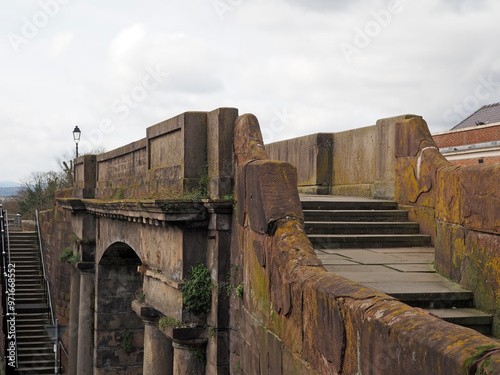 Northgate bridge in chester spanning the road on the city walls built in 1810 to replace the medieval gatehouse photo