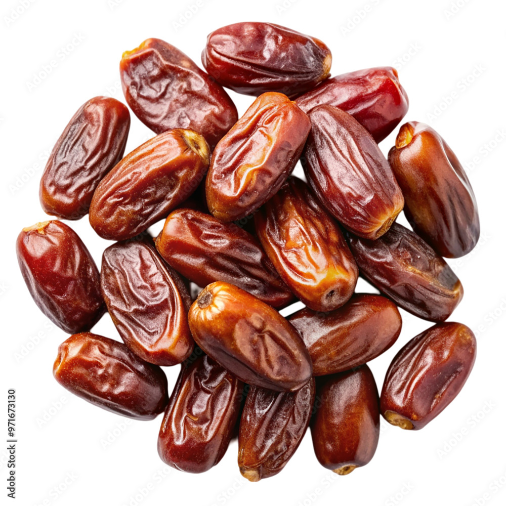 Pitted dates isolated on white from above Isolated on transparent background. Pitted dates isolated on white from above Isolated on transparent background.