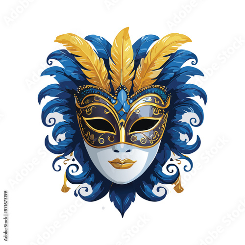 Venetian carnivals masquerade mask illustration