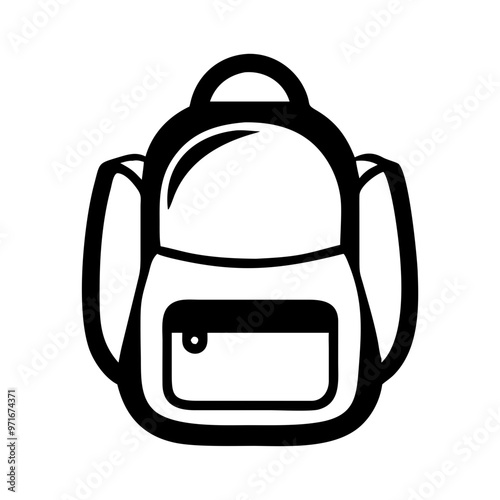 School Bag Silhouette Icon - Transparent Background Clipart 