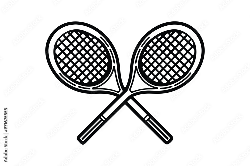Padel Racket vector line art illustration Padel Racket vector line art illustration