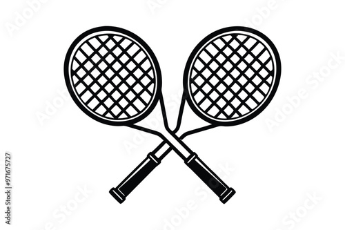 Padel Racket vector line art illustration