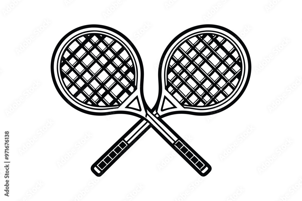Padel Racket vector line art illustration Padel Racket vector line art illustration
