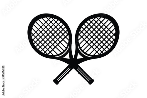 Padel Racket vector line art illustration