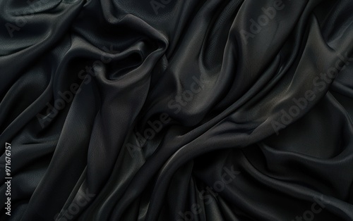 Black fabric cloth texture pattern background 