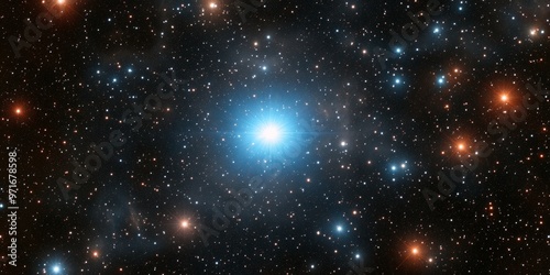 Wallpaper Mural A luminous blue giant star surrounded by a field of vibrant distant stars in deep space Torontodigital.ca