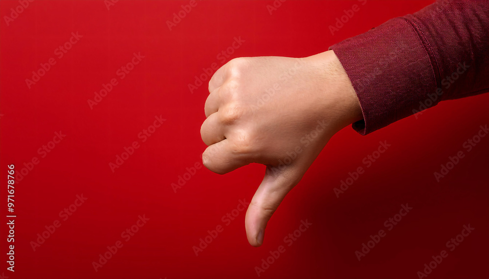 Thumbs Down with Red Background Thumbs Down with Red Background