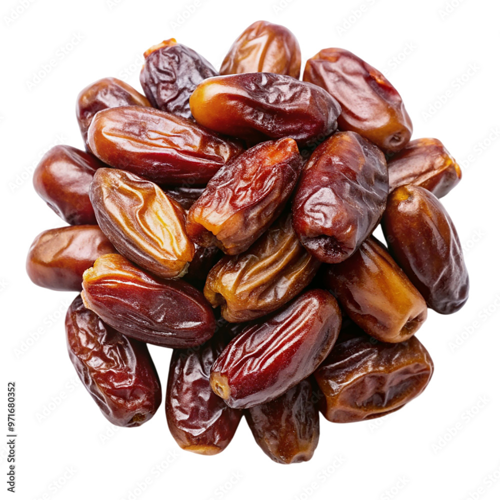 Pitted dates isolated on white from above Isolated on transparent background. Pitted dates isolated on white from above Isolated on transparent background.