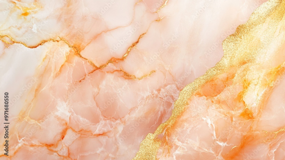Peach and gold marble texture, warm and elegant marble generative ai Peach and gold marble texture, warm and elegant marble generative ai