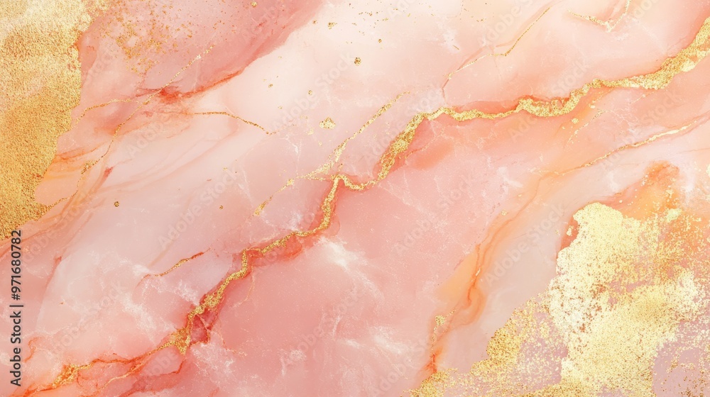 Peach and gold marble texture, warm and elegant marble generative ai Peach and gold marble texture, warm and elegant marble generative ai