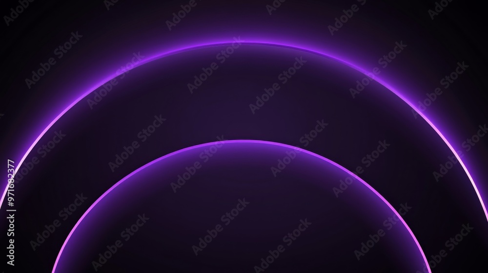 Abstract wallpaper with circles and semicircles in purple color in minimalist style. Dark background with purple circles. Abstract wallpaper with circles and semicircles in purple color in minimalist style. Dark background with purple circles.