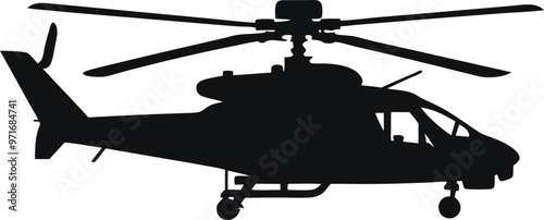 Military helicopter silhouette vector illustration design