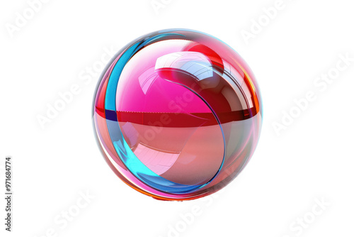 A colorful, shiny, and reflective ball