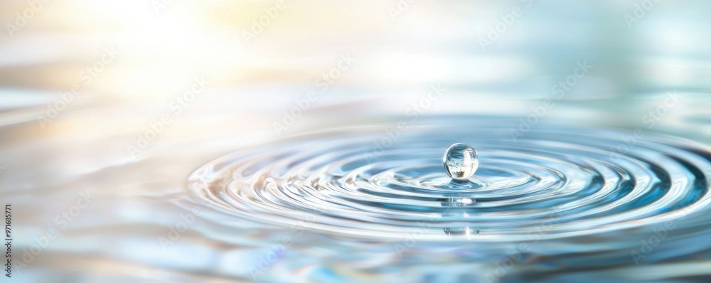 A mesmerizing drop of water creates ripples, reflecting light and evoking a sense of tranquility and serenity in nature. A mesmerizing drop of water creates ripples, reflecting light and evoking a sense of tranquility and serenity in nature.
