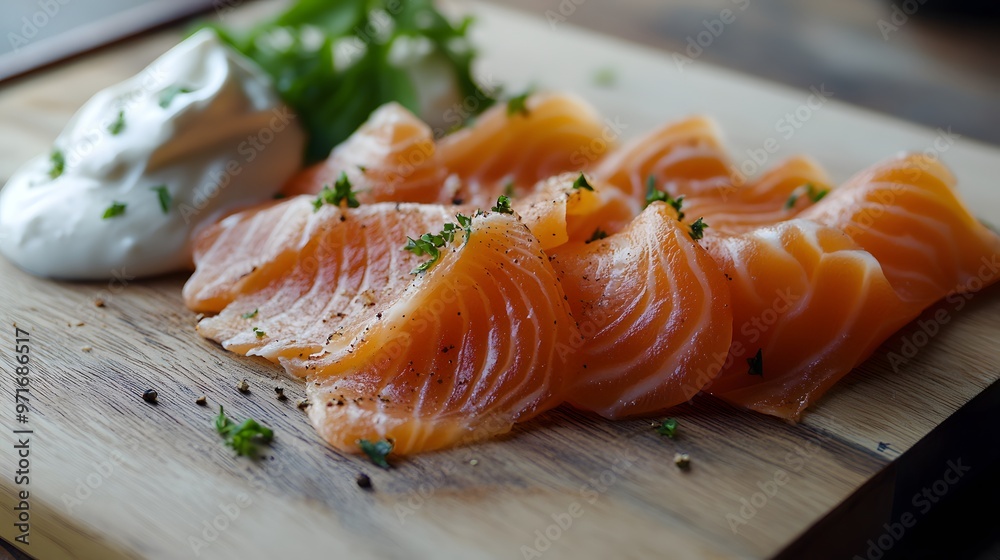 Smoked salmon with horseradish cream Smoked salmon with horseradish cream