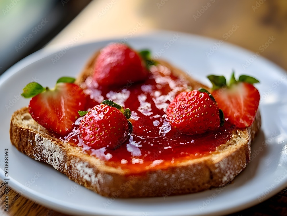 Strawberry jam on fresh bread Strawberry jam on fresh bread