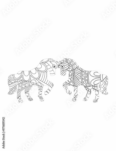 amazing animals coloring pages for kids and adult. zentangle animals coloring page.hand drawn.mandala animal.