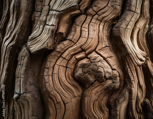 Wallpaper Mural A close-up of weathered tree bark, showing deep grooves and rugged texture. The earthy tones Torontodigital.ca