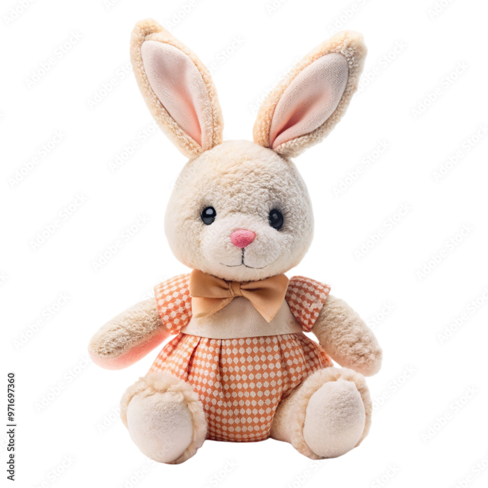 Obraz premium Rabbit doll Isolated on transparent background.