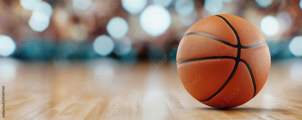 A vibrant basketball on a polished wooden court, capturing the essence of the game with an inviting backdrop. A vibrant basketball on a polished wooden court, capturing the essence of the game with an inviting backdrop.