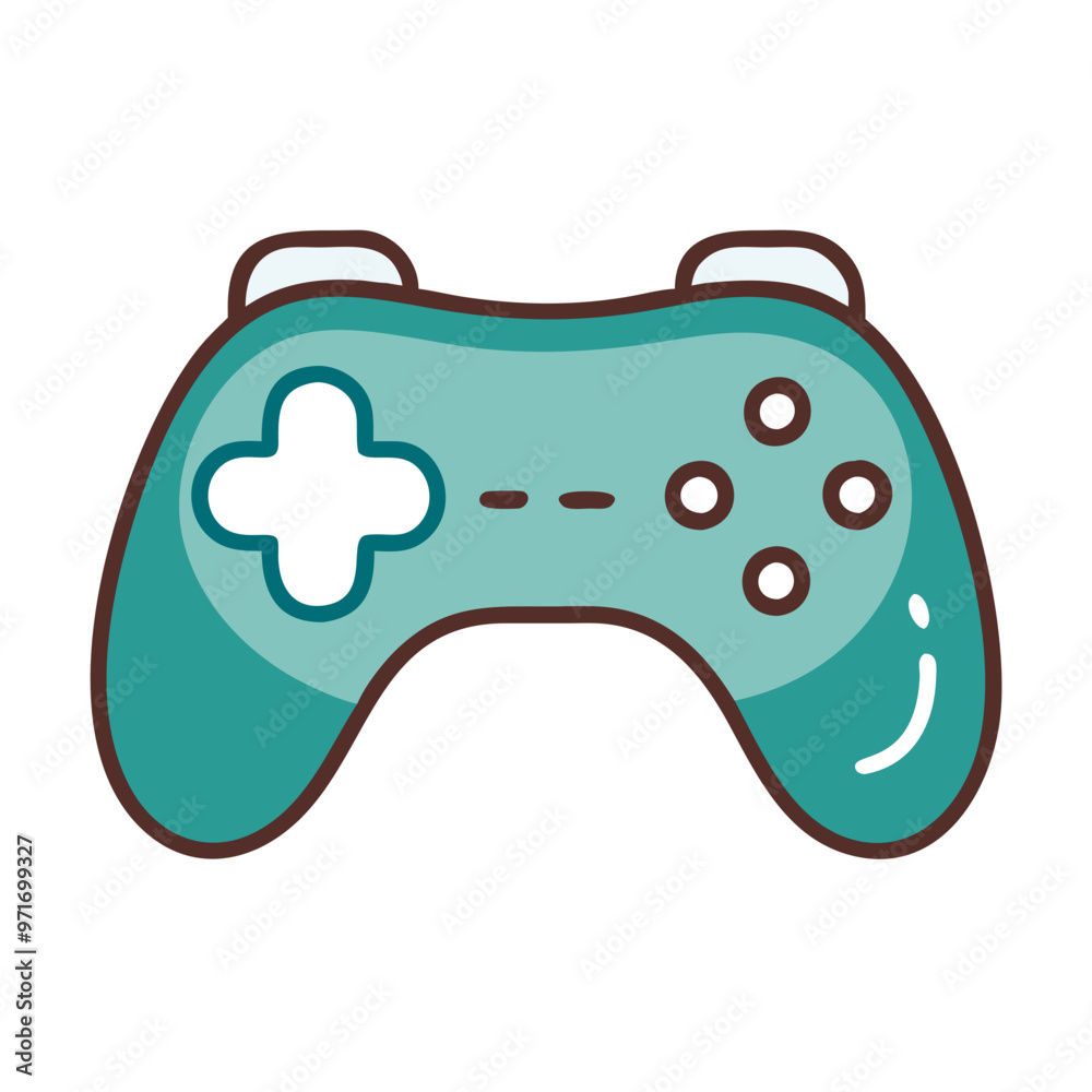 Teal game controller icon, gaming and entertainment concept Teal game controller icon, gaming and entertainment concept