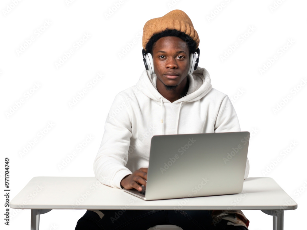 PNG African student study online computer laptop furniture. PNG African student study online computer laptop furniture.