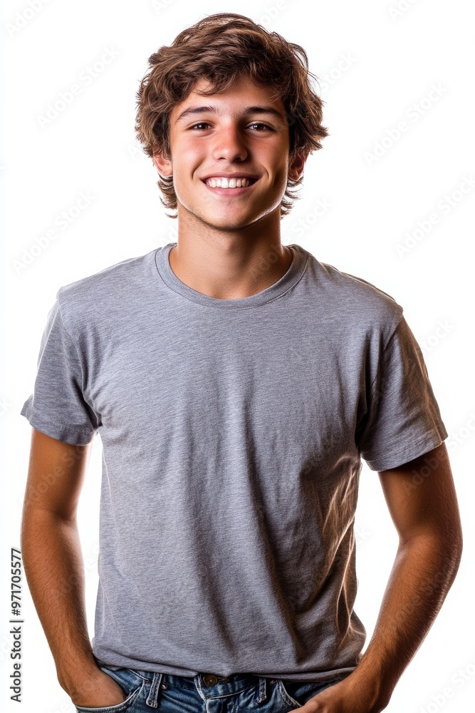 Portrait of a Smiling Young Man in Casual Attire Portrait of a Smiling Young Man in Casual Attire