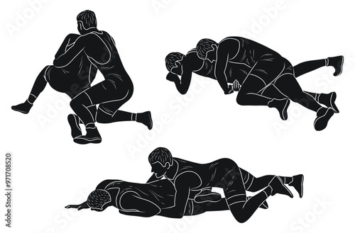 Young people practice Greco Roman wrestling