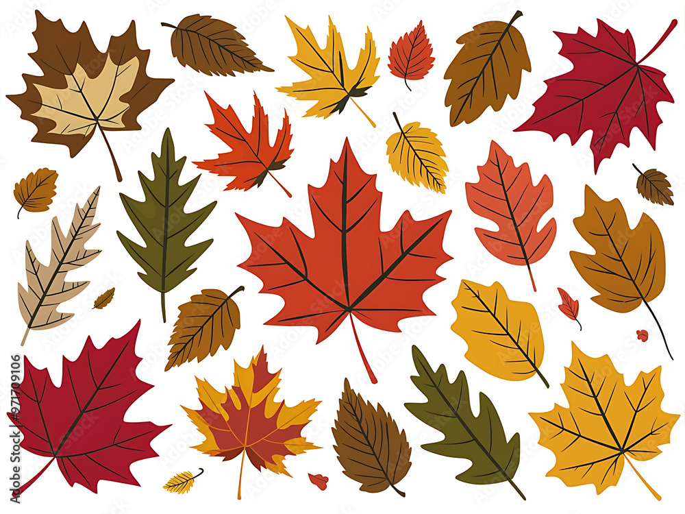 Seamless pattern with fall leaves.