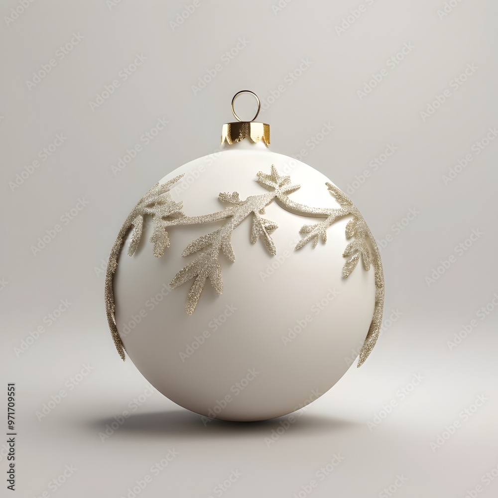 detailed white christmas ornament against a gray backdrop detailed white christmas ornament against a gray backdrop