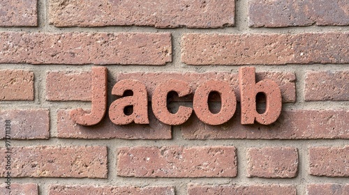 Brick personalized name postcard perfect for decor.