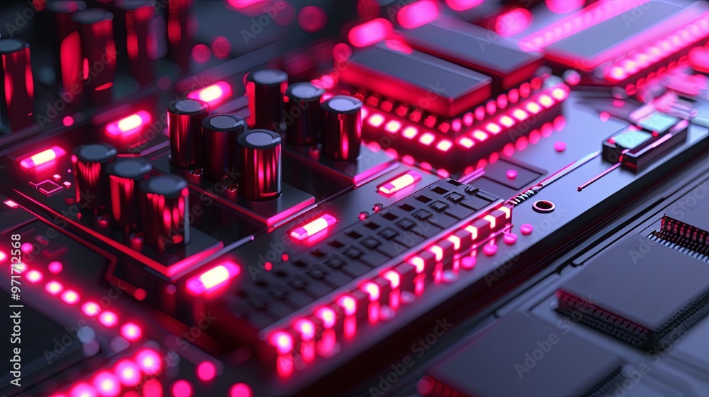 Electronic circuit board or scheme close up. The modern printed-circuit board with electronic components. Abstract technology background. Illustration for banner, cover, brochure or presentation. Electronic circuit board or scheme close up. The modern printed-circuit board with electronic components. Abstract technology background. Illustration for banner, cover, brochure or presentation.