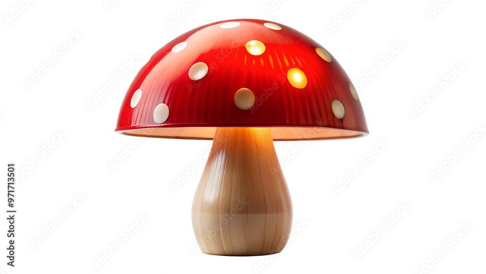mushroom-shaped lamp on transparent or white background, front view mushroom-shaped lamp on transparent or white background, front view