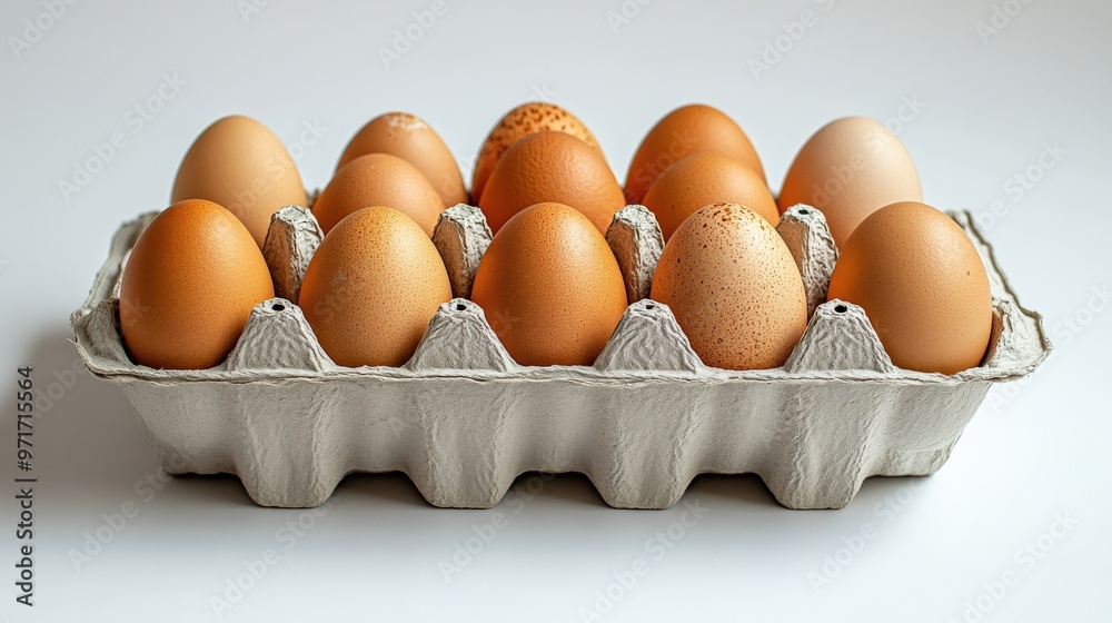 Fresh Brown Eggs in Open Carton Box Fresh Brown Eggs in Open Carton Box